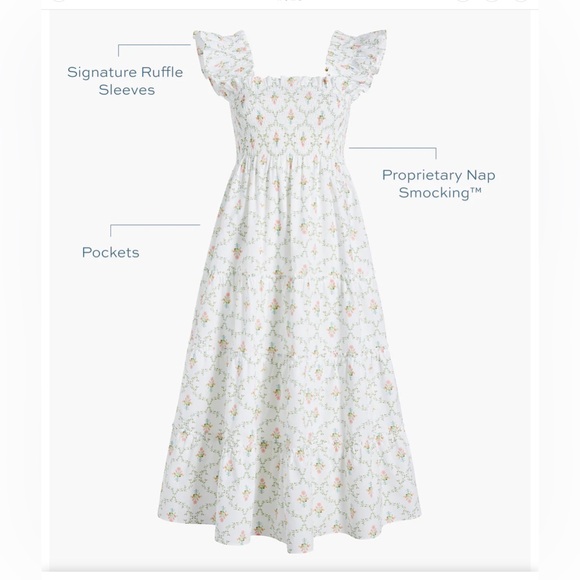 Hill House The Ellie Nap Dress - Pastel Trellis size Medium - Picture 3 of 6